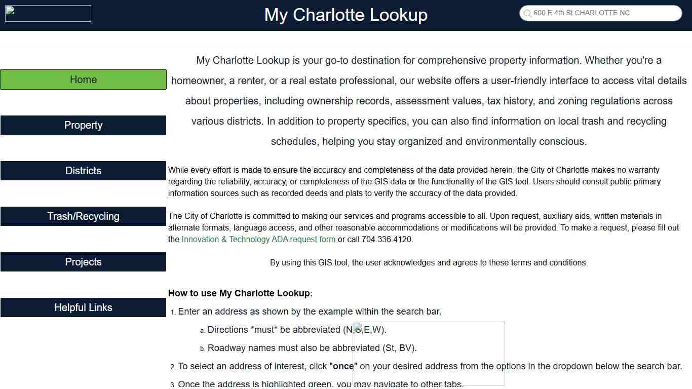 My Charlotte Lookup