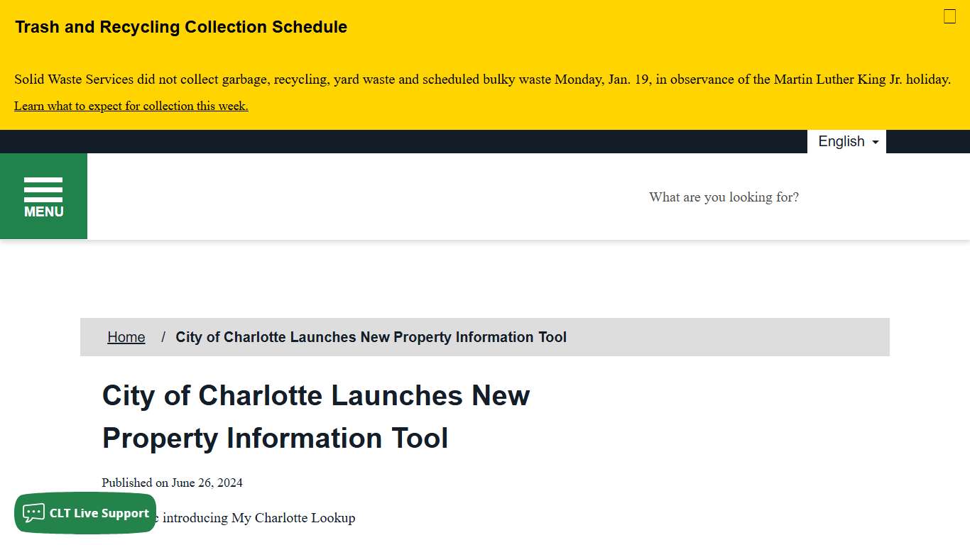 City of Charlotte Launches New Property Information Tool - City of Charlotte